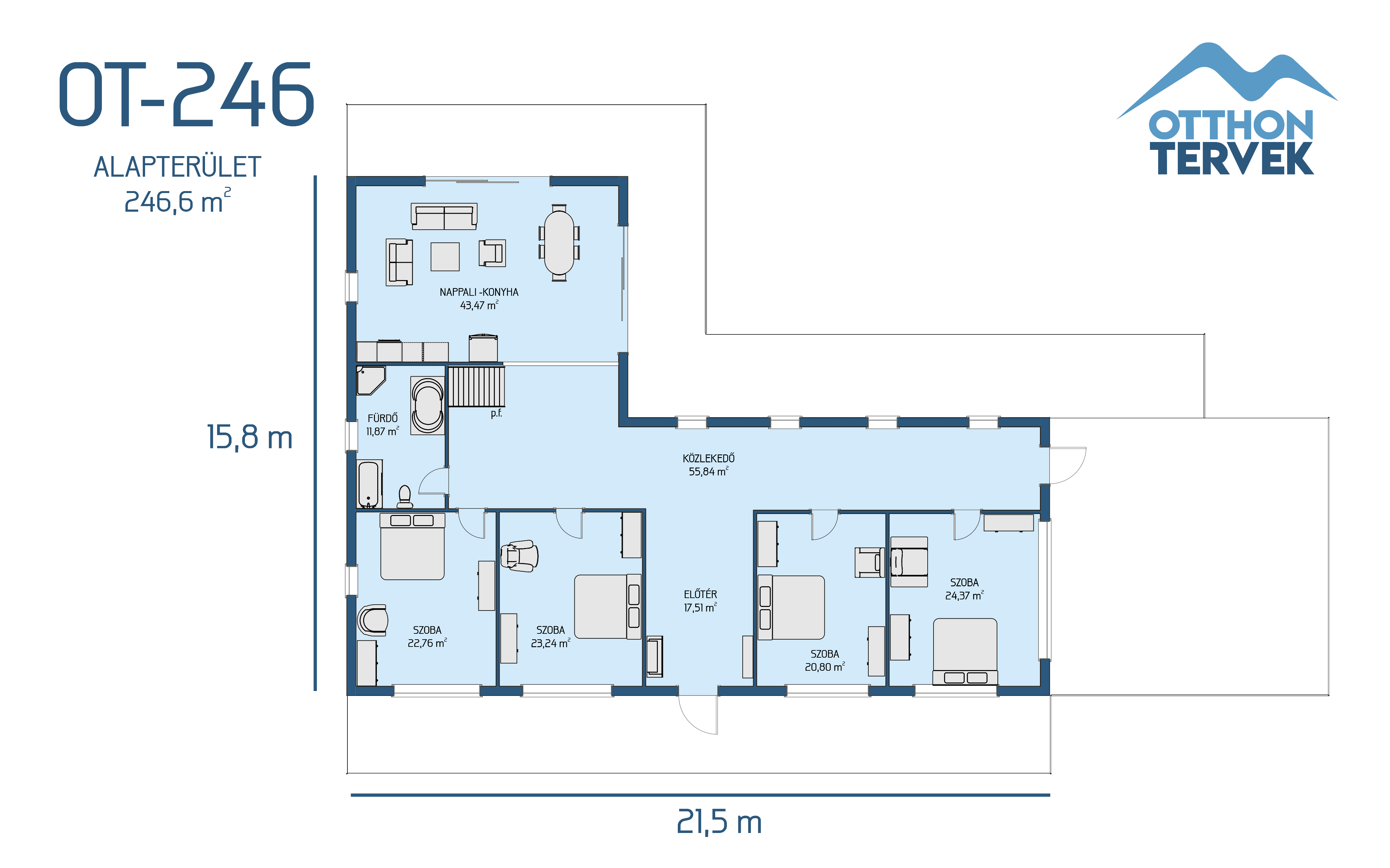 Alaprajz - Velence 285 m²-es luxus családi ház típusterv
