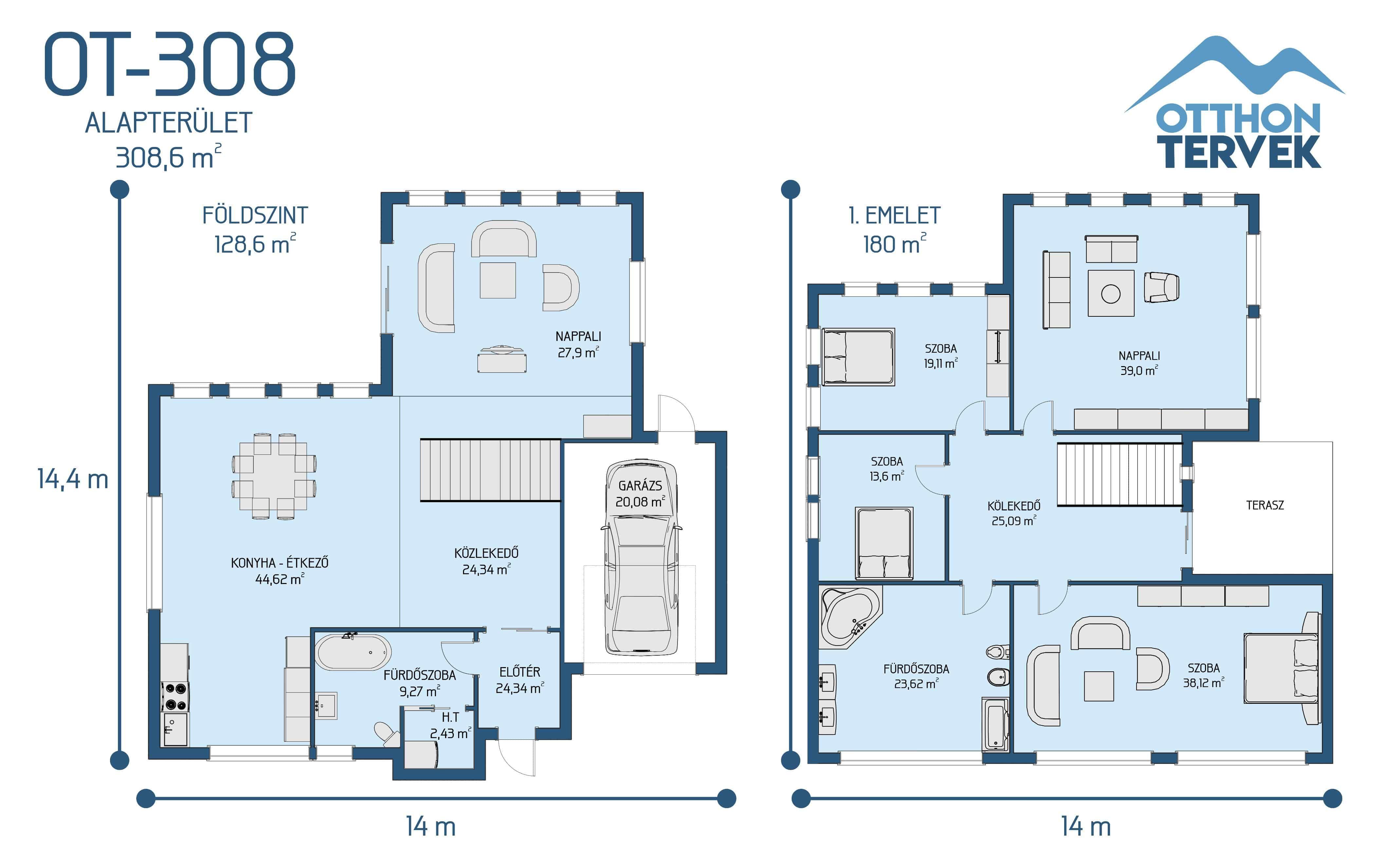 Alaprajz - Hévíz 370m²-es luxus családi ház típusterv