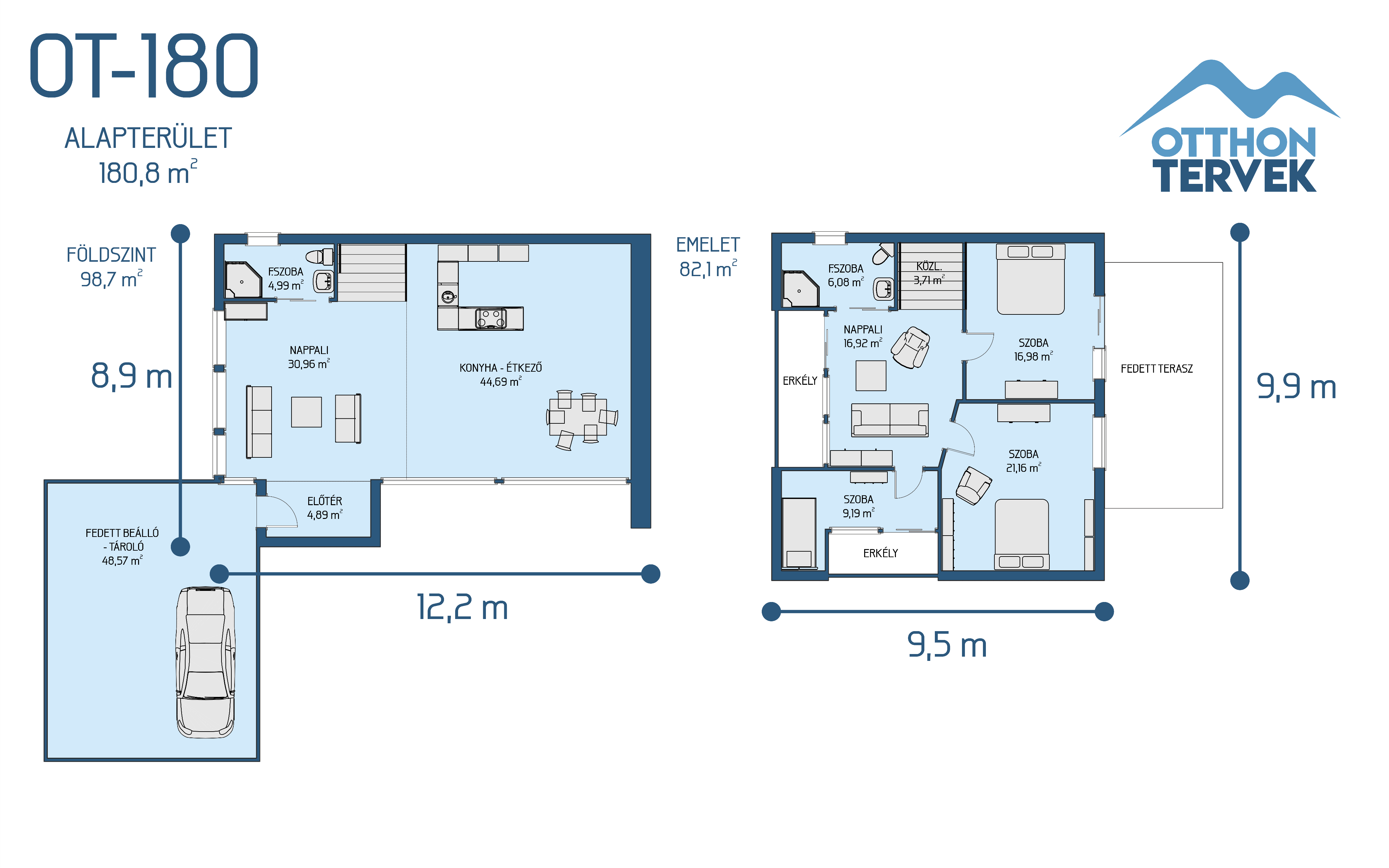 Alaprajz - Siklós 220 m²-es családi ház típusterv