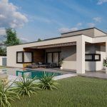 Dunaújváros 112 m²-es lapostetős családi ház típusterv